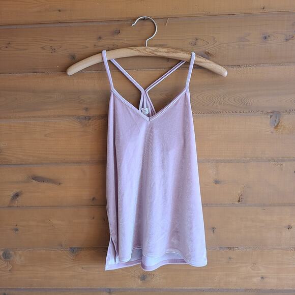 Madewell Tops - Madewell Blush Pink Velvet Cami Pajama Tank Top XXS Racerback Spaghetti Strap